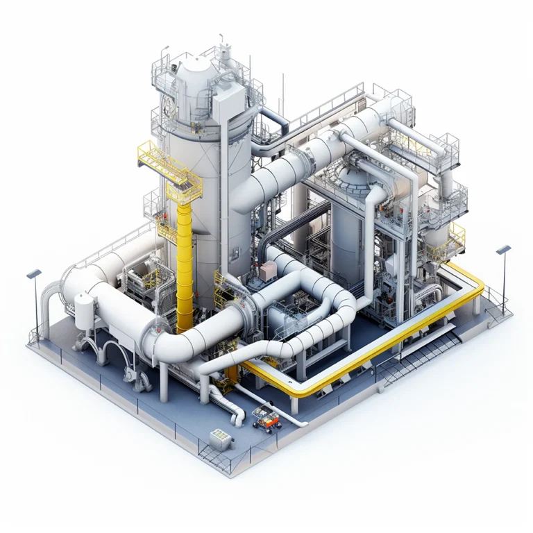 industrial plant with pipes valves
